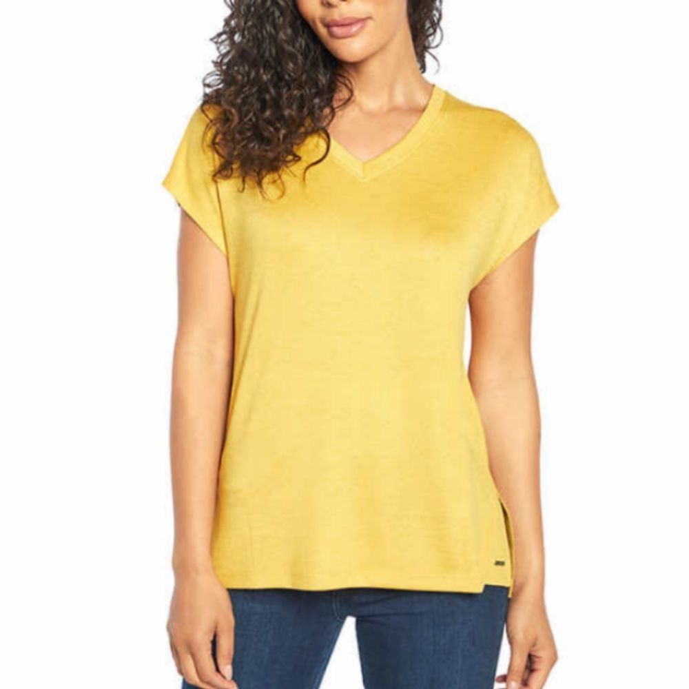 NWT Orvis Golden Mustard Yellow Tunic top women's t-shirt size small